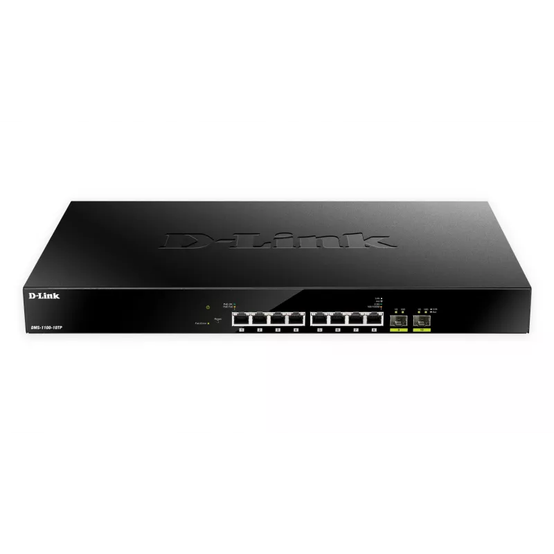 D-Link 10 prievadų kelių gigabitų PoE+ išmanusis valdomas jungiklis, valdomas, L2, 2.5G Ethernet (100/1000/2500), maitinimas per Ethernet (PoE), montavimas stelaže, 1U