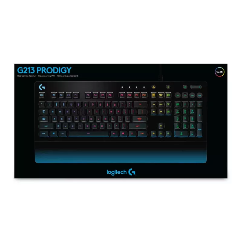 LOGITECH G213 Prodigy žaidimų klaviatūra USB - azerty belgų