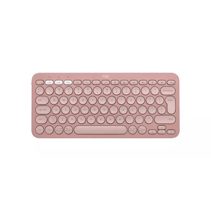 LOGITECH Pebble Keys 2 K380s - Kompaktiška belaidė Bluetooth klaviatūra - Tonal Rose - Qwerty Int