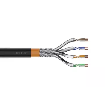 DIGITUS lauko instaliacijos kabelis - Cat 7 - S/FTP - AWG 23/1 - 1000m - juodas