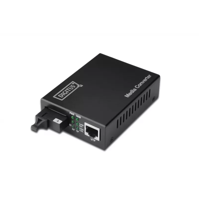 DIGITUS medijos keitiklis, vienmodis, BiDi, WDM Gigabit Ethernet, Tx1310nm / Rx1550nm SC jungtis, iki 20 km
