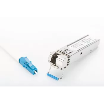 DIGITUS 1,25 Gbps BiDi WDM SFP modulis, iki 20 km su DDM palaikymu, vienmodis, LC simplex jungtis 1000Base-LX, Tx1310nm/Rx1550nm