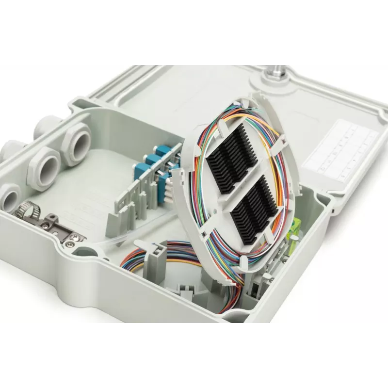 Digitus FTTH/FTTB paskirstymo dėžutė surinkta OS2 12 skaidulų LC/PC