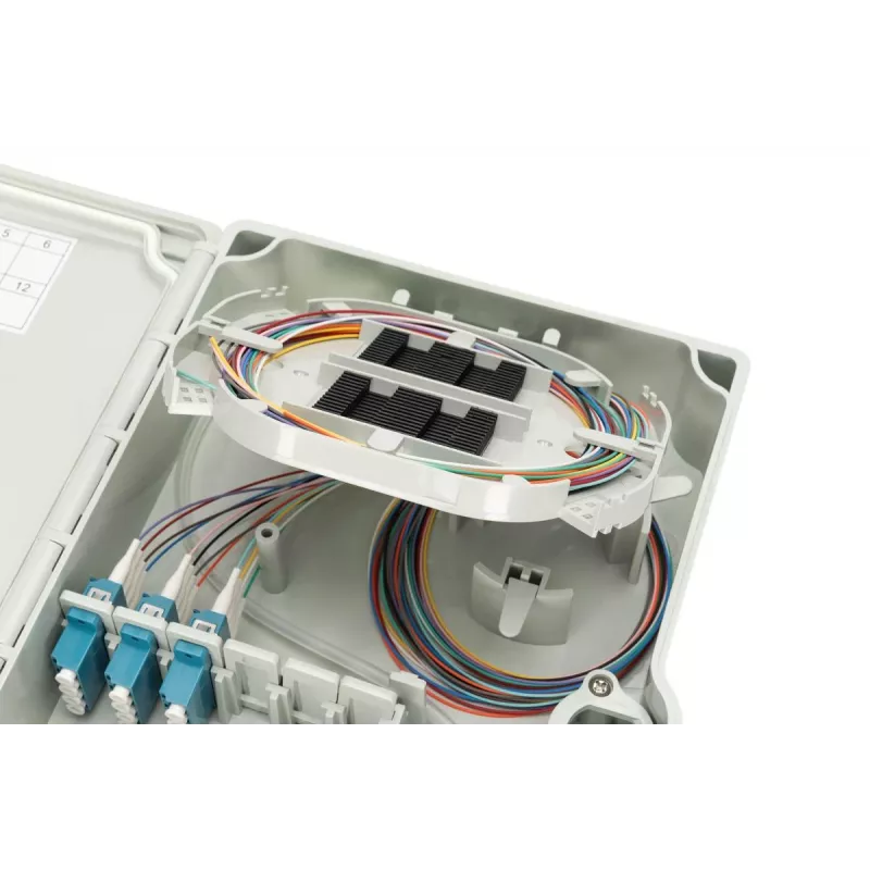 Digitus FTTH/FTTB paskirstymo dėžutė surinkta OS2 12 skaidulų LC/PC
