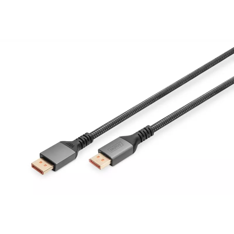 DIGITUS PREMIUM DisplayPort 2.1 jungiamasis kabelis - M/M 1m 16K UHD 80G aliuminio korpusas