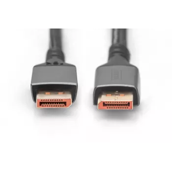 DIGITUS PREMIUM DisplayPort 2.1 jungiamasis kabelis - M/M 1m 16K UHD 80G aliuminio korpusas