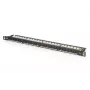 DIGITUS Patch panel CAT6 Neekranuotas 24 prievadų Su užsklanda - Juoda
