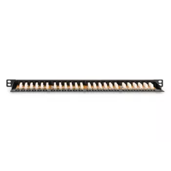 DIGITUS Patch panel CAT6 Neekranuotas 24 prievadų Su užsklanda - Juoda