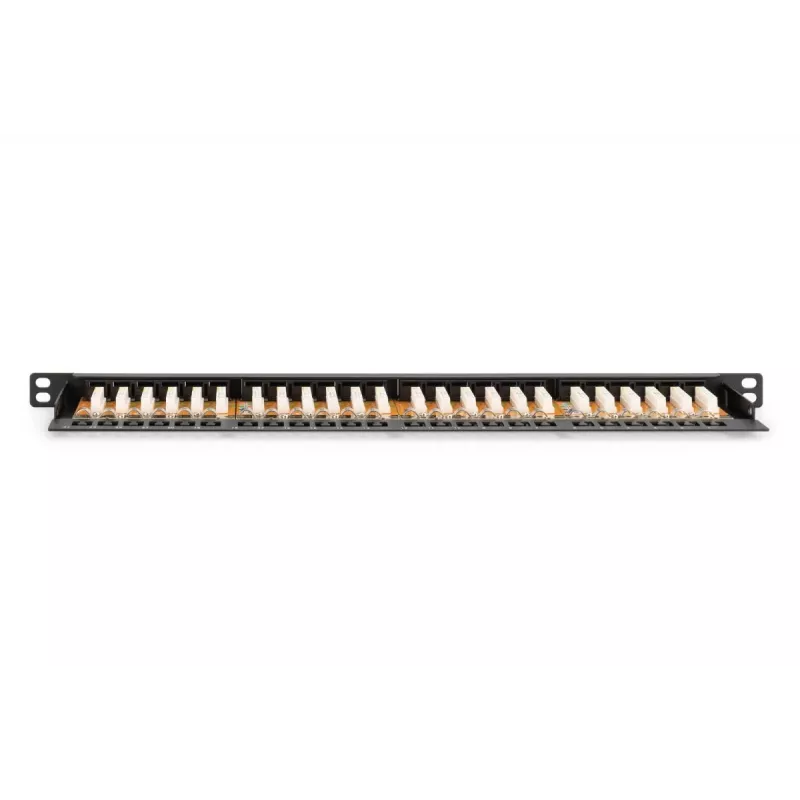 DIGITUS Patch panel CAT6 Neekranuotas 24 prievadų Su užsklanda - Juoda