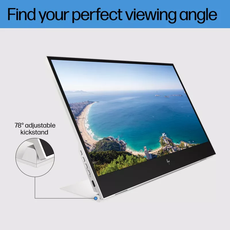 HP E-Series E14 G4 nešiojamas monitorius, 35,6 cm (14 colių), 1920 x 1080 pikselių, Full HD, LCD, 5 ms, sidabrinis