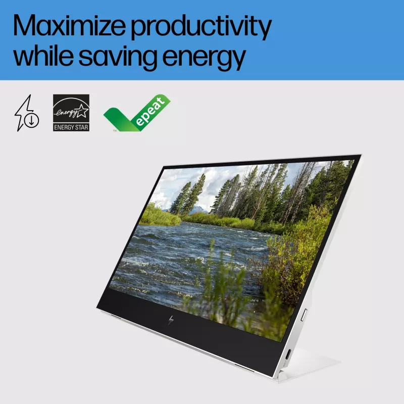 HP E-Series E14 G4 nešiojamas monitorius, 35,6 cm (14 colių), 1920 x 1080 pikselių, Full HD, LCD, 5 ms, sidabrinis