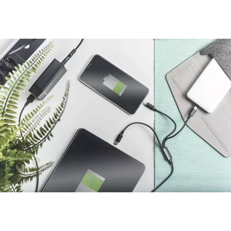 DIGITUS 3-in-1 įkrovimo laidas USB A-Lightning + micro B + Type-C 1m