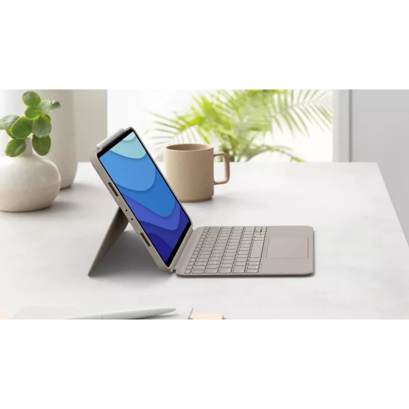 LOGITECH Combo Touch - Smėlio spalvos dėklas iPad Pro 11 inch (1, 2, 3 kartos) - Vokiška - Qwertz