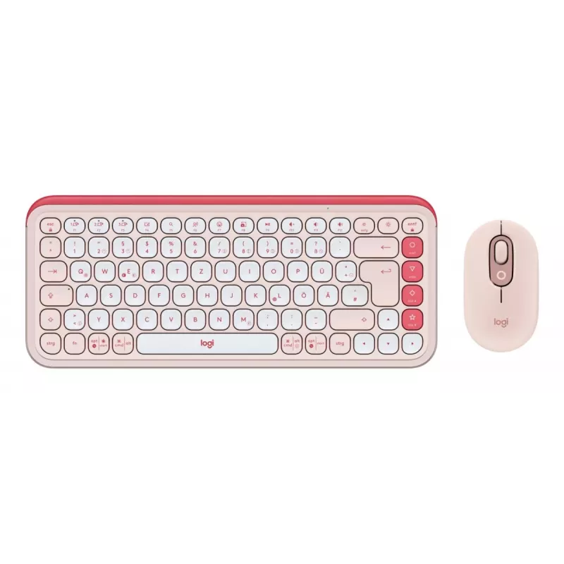 LOGITECH Wireless Combo - Pop Icon - Rose & Off White Qwertz German