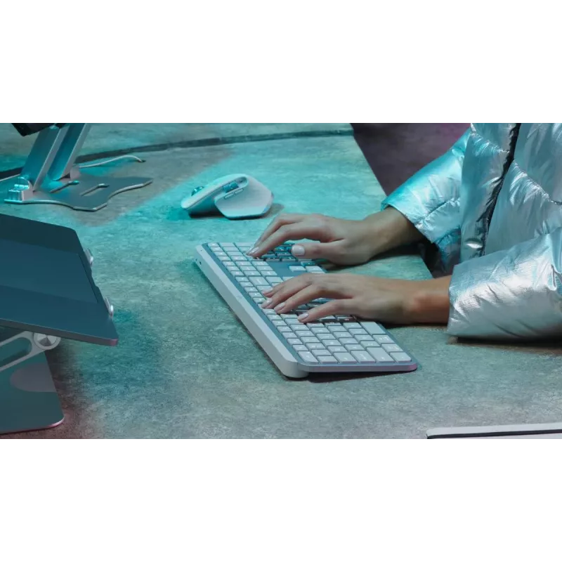 LOGITECH MX Keys S klaviatūra, šviesiai pilka, Qwertz, Šveicariška