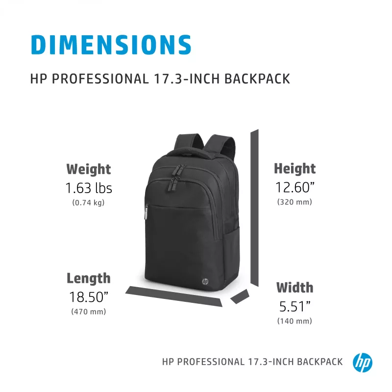 HP Professional 17,3 colio kuprinė, Kuprinė, 740 g