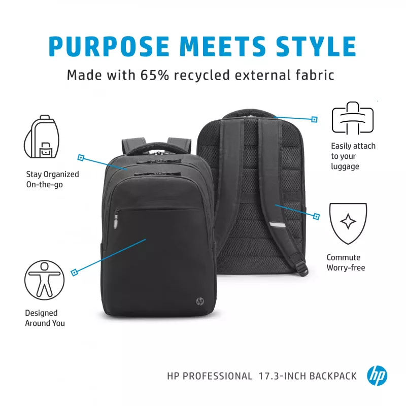 HP Professional 17,3 colio kuprinė, Kuprinė, 740 g