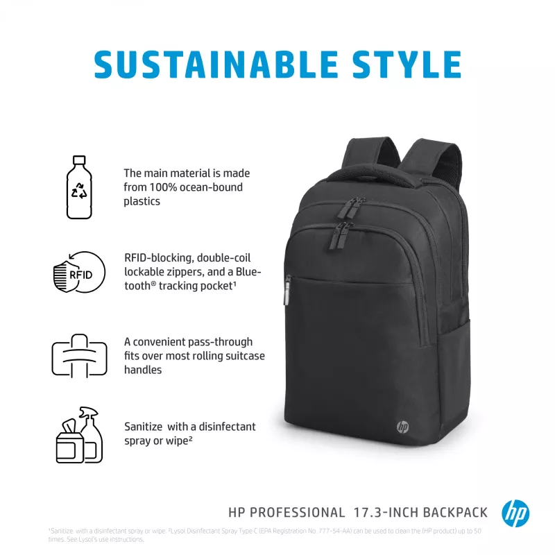 HP Professional 17,3 colio kuprinė, Kuprinė, 740 g