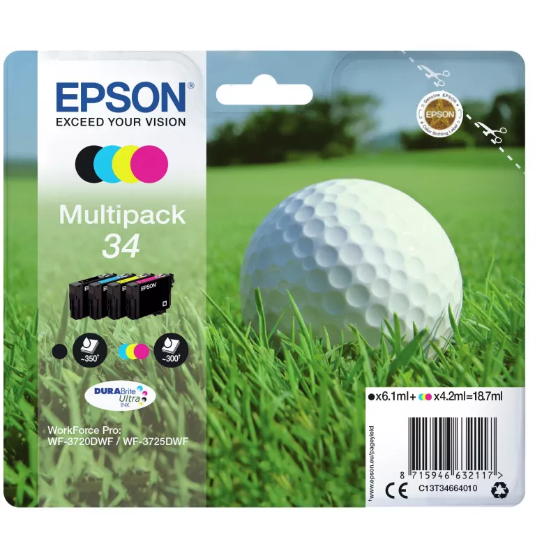 Epson Golf ball Multipack 4 spalvų 34 DURABrite Ultra rašalas