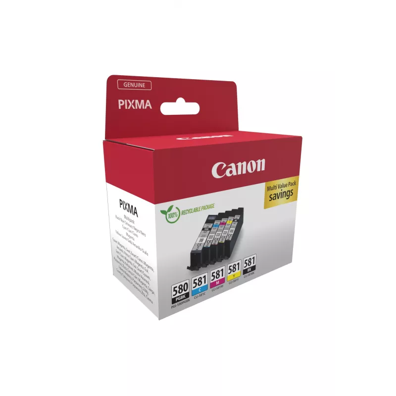 Canon 2078C008 rašalo kasetė 5 vnt. Originali juoda, žalsvai mėlyna, purpurinė, geltona