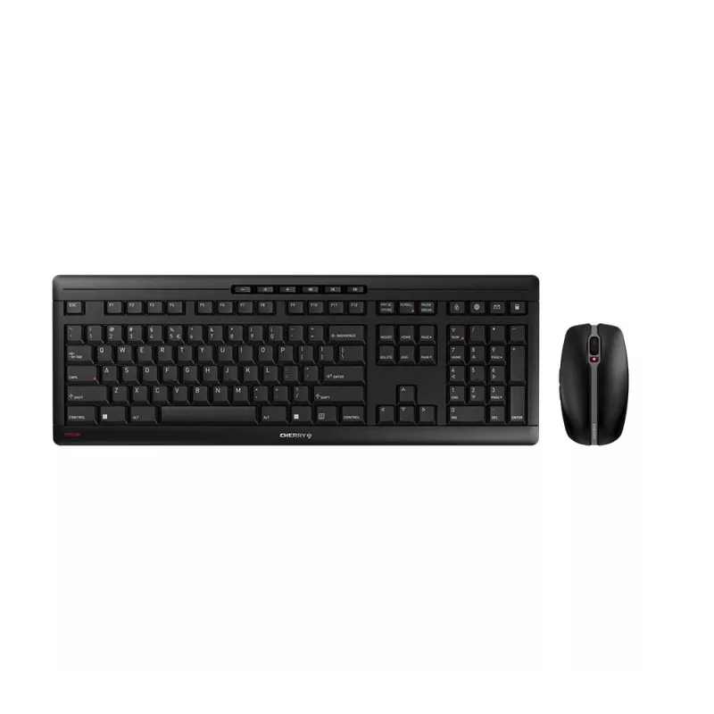 CHERRY Stream Desktop klaviatūra su pele, skirta biurui, RF belaidė, QWERTY, JAV anglų, juoda