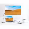 Manhattan USB-C dokstotis / šakotuvas su kortelių skaitytuvu, prievadai (x6): Ethernet, HDMI, USB-A (x3) ir USB-C, su maitinimo tiekimu (100 W) į USB-C prievadą (pastaba: reikalingas papildomas USB-C sieninis įkroviklis ir USB-C laidas), universalus visiems įrenginiams, laidas 15 cm, aliuminis, sidabrinis