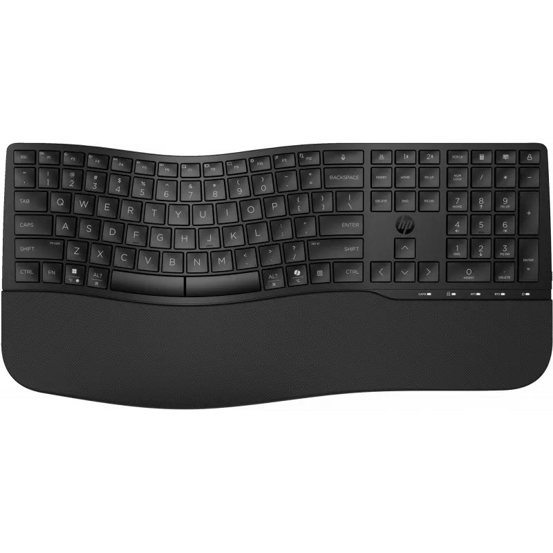 HP 685 Comfort Dual-Mode klaviatūra, QWERTY, pilno dydžio (100%), belaidė, RF belaidis + Bluetooth, membraninė, QWERTY, juoda