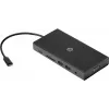 USB-C kelių prievadų centras HP Travel – HP 1C1Y5AA, USB-C pagrindinis, HDMI 2.0, VGA, 1×RJ-45, 2×USB-A 3.2 Gen1, 2×USB 2.0, MicroSD skaitytuvas, juoda