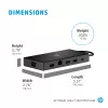 USB-C kelių prievadų centras HP Travel – HP 1C1Y5AA, USB-C pagrindinis, HDMI 2.0, VGA, 1×RJ-45, 2×USB-A 3.2 Gen1, 2×USB 2.0, MicroSD skaitytuvas, juoda