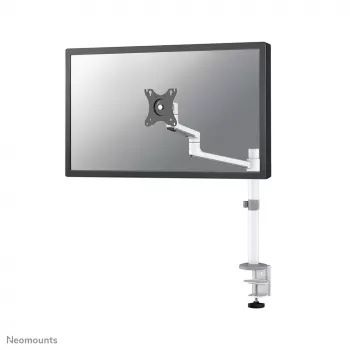 Neomounts DS60-425WH1 Monitor arm 17-27 inch - space saving, Clamp/Grommet, 8 kg, 43.2 cm (17 inch), 68.6 cm (27 inch), 100 x 100 mm, White