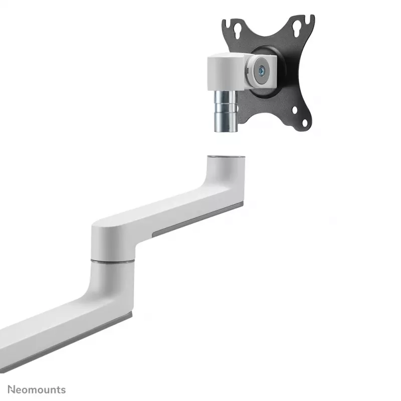 Neomounts DS60-425WH1 Monitor arm 17-27 inch - space saving, Clamp/Grommet, 8 kg, 43.2 cm (17 inch), 68.6 cm (27 inch), 100 x 100 mm, White
