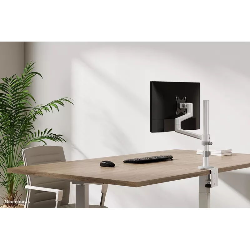 Neomounts DS60-425WH1 Monitor arm 17-27 inch - space saving, Clamp/Grommet, 8 kg, 43.2 cm (17 inch), 68.6 cm (27 inch), 100 x 100 mm, White