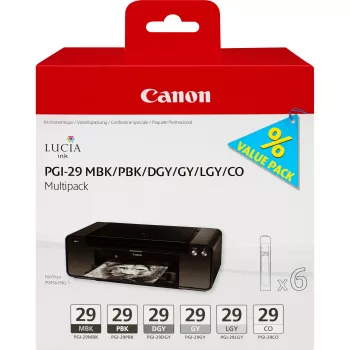 Canon PGI-29 MBK/PBK/DGY/GY/LGY/CO 6 rašalo kasečių daugiapaketis