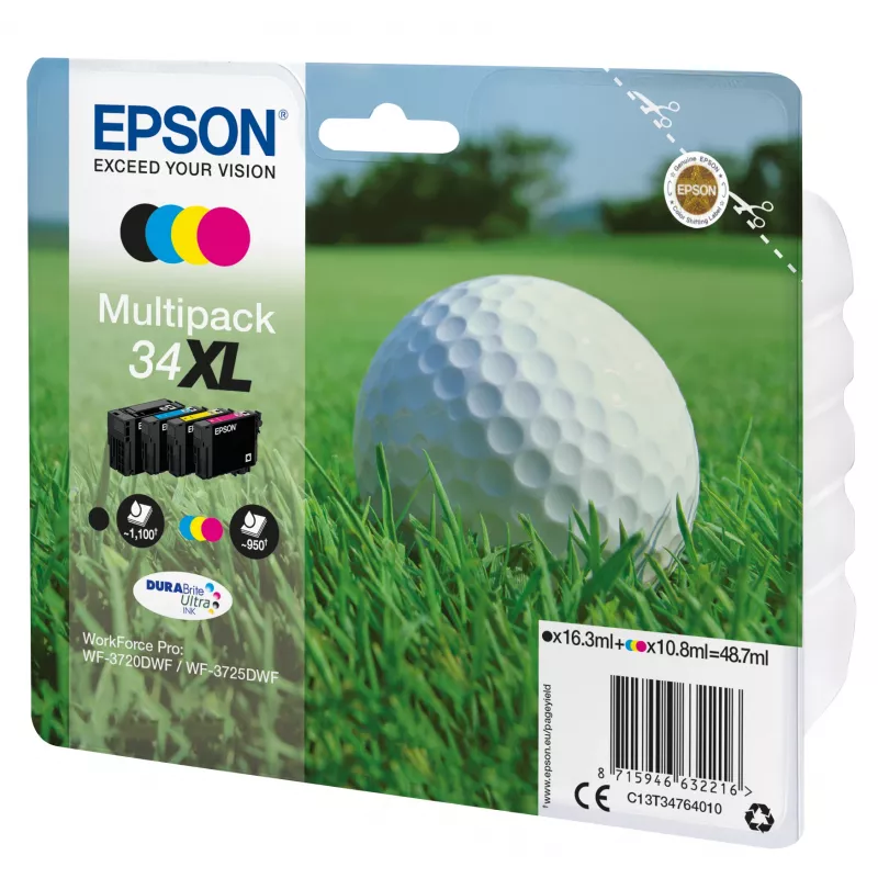 Epson Golf ball Multipack 4 spalvų 34XL DURABrite Ultra rašalas