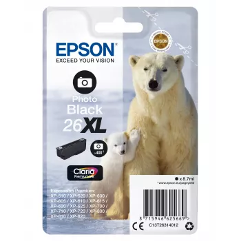 Epson Polar bear Singlepack Photo Juoda 26XL Claria Premium Ink