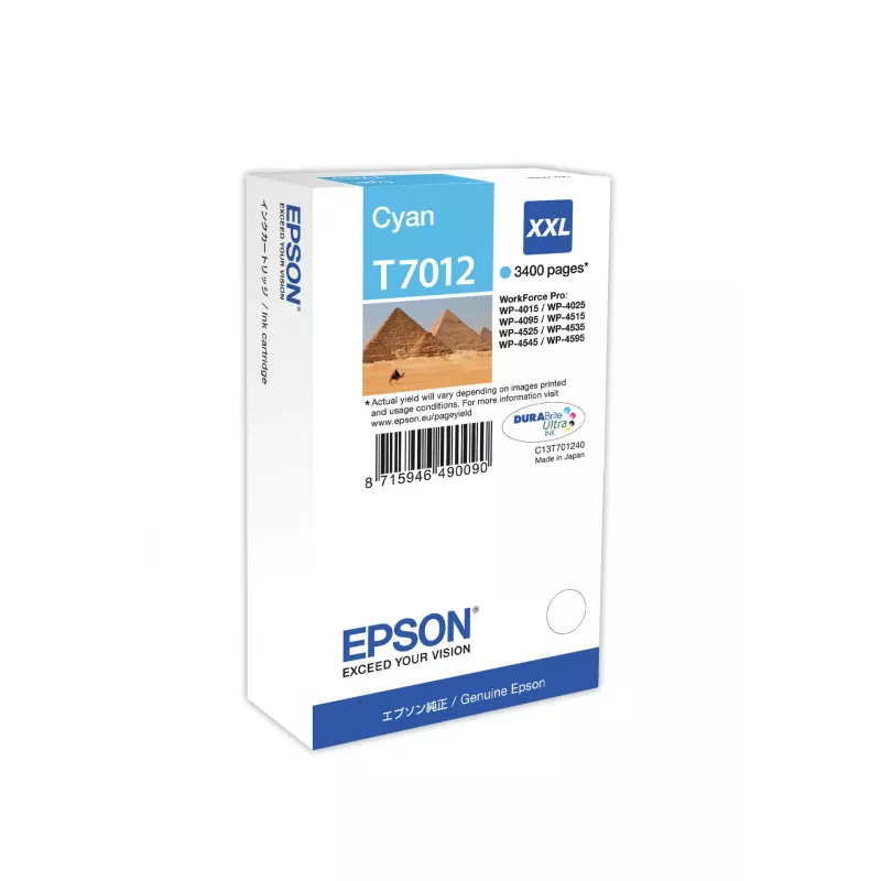 Epson rašalo kasetė XXL žydra 3,4 tūkst.