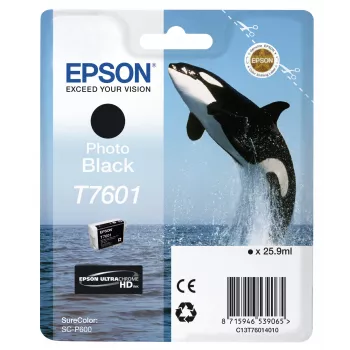 Epson T7601 Photo Juoda, Photo Juoda, dažų pagrindo rašalas, 25.9 ml, 1 vnt.