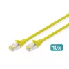 DIGITUS komutacinis kabelis - CAT6a - S/FTP - Snagless - 1m - geltonas - 10 vnt.