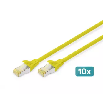 DIGITUS komutacinis kabelis - CAT6a - S/FTP - Snagless - 1m - geltonas - 10 vnt.