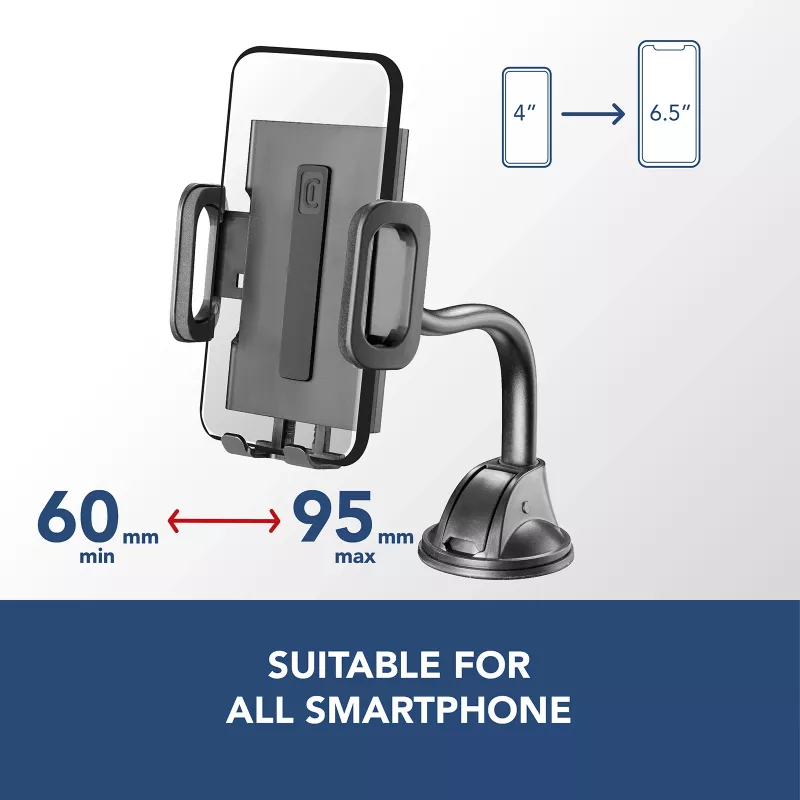 Cellularline Hug Flexi - Universalus automobilinis laikiklis išmaniajam telefonui su siurbtuku