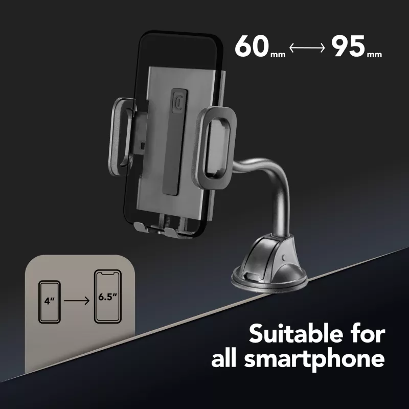 Cellularline Hug Flexi - Universalus automobilinis laikiklis išmaniajam telefonui su siurbtuku
