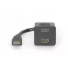 DIGITUS HDMI Y formos skirstytuvas, A tipo - 2 x A tipo kištukas/lizdas, 20 cm, pasyvus, Full HD, auksinis juodas