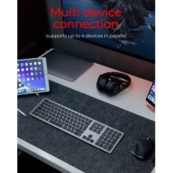 KeySonic KSK-8023BTRF (DE) klaviatūra Universal Bluetooth QWERTZ vokiška Antracito, juoda