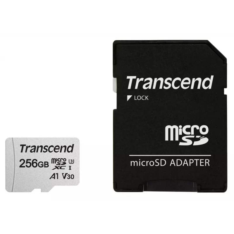 TRANSCEND Micro Sdxc Card 300s 256GB Uhs-i U3 su adapteriu
