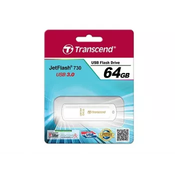 TRANSCEND Jetflash 730 - 64GB USB atmintinė - USB 3.0 - Balta