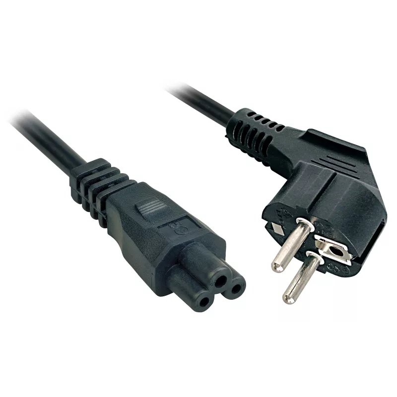 Lindy 2 m, CEE 7/7 – IEC 320 C5 juodas CEE7/7 C5 lizdas