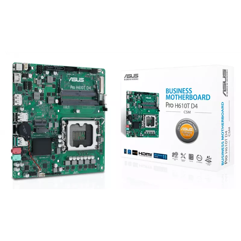 ASUS Pro H610T D4-CSM Intel H610 LGA 1700 Thin Mini ITX