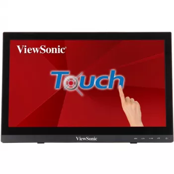 Viewsonic TD1630-3 kompiuterio monitorius 39,6 cm (15,6 colio) 1366 x 768 pikselių HD LCD jutiklinis ekranas su kelių vartotojų palaikymu, juodos spalvos