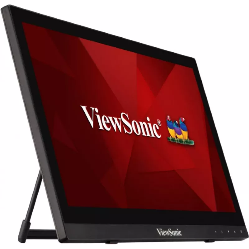 Viewsonic TD1630-3 kompiuterio monitorius 39,6 cm (15,6 colio) 1366 x 768 pikselių HD LCD jutiklinis ekranas su kelių vartotojų palaikymu, juodos spalvos