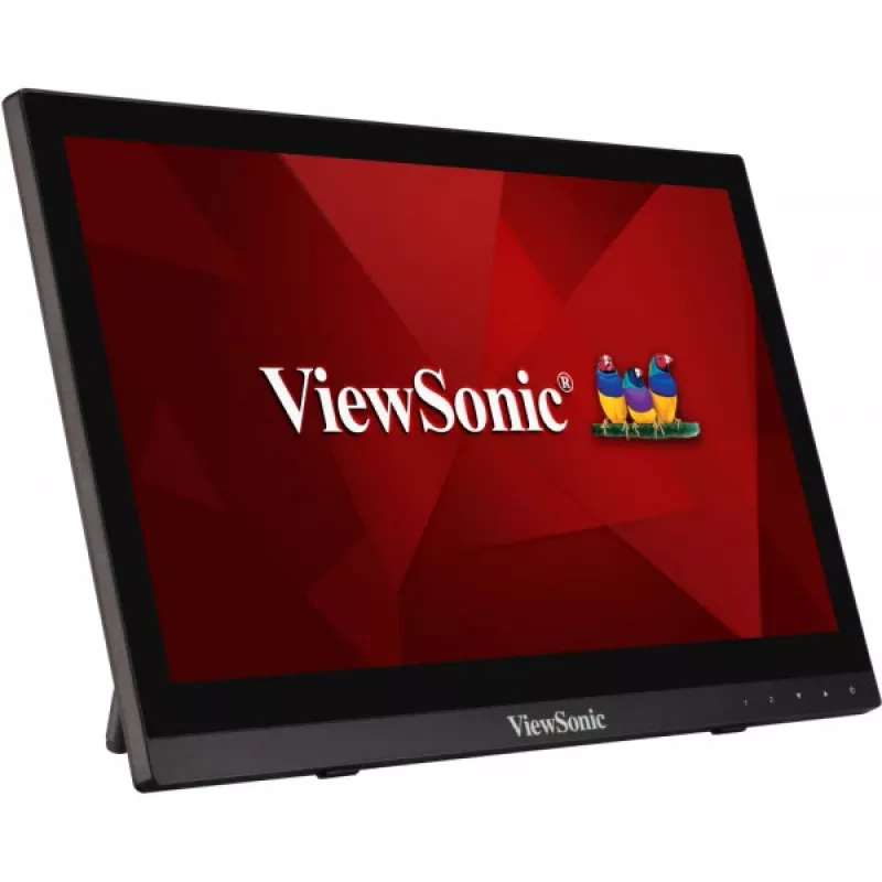 Viewsonic TD1630-3 kompiuterio monitorius 39,6 cm (15,6 colio) 1366 x 768 pikselių HD LCD jutiklinis ekranas su kelių vartotojų palaikymu, juodos spalvos